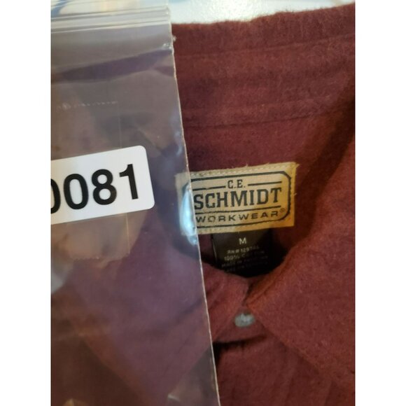 C.E. Schmidt Workwear Men's shirt Size Medium Red Button Closure Long Sleeve - Picture 3 of 3